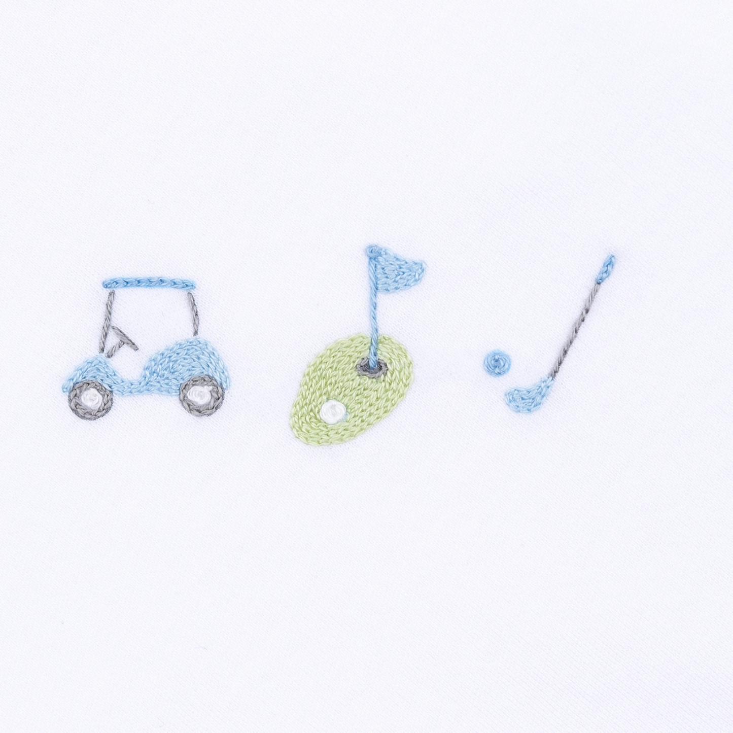 Tiny Tee Time Embroidered Diaper Cover Set- Blue