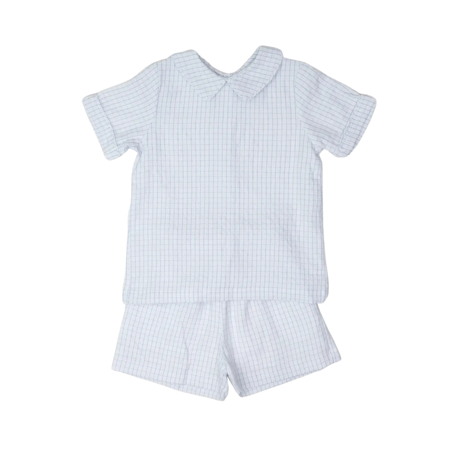 Eli Blue Windowpane Short Set