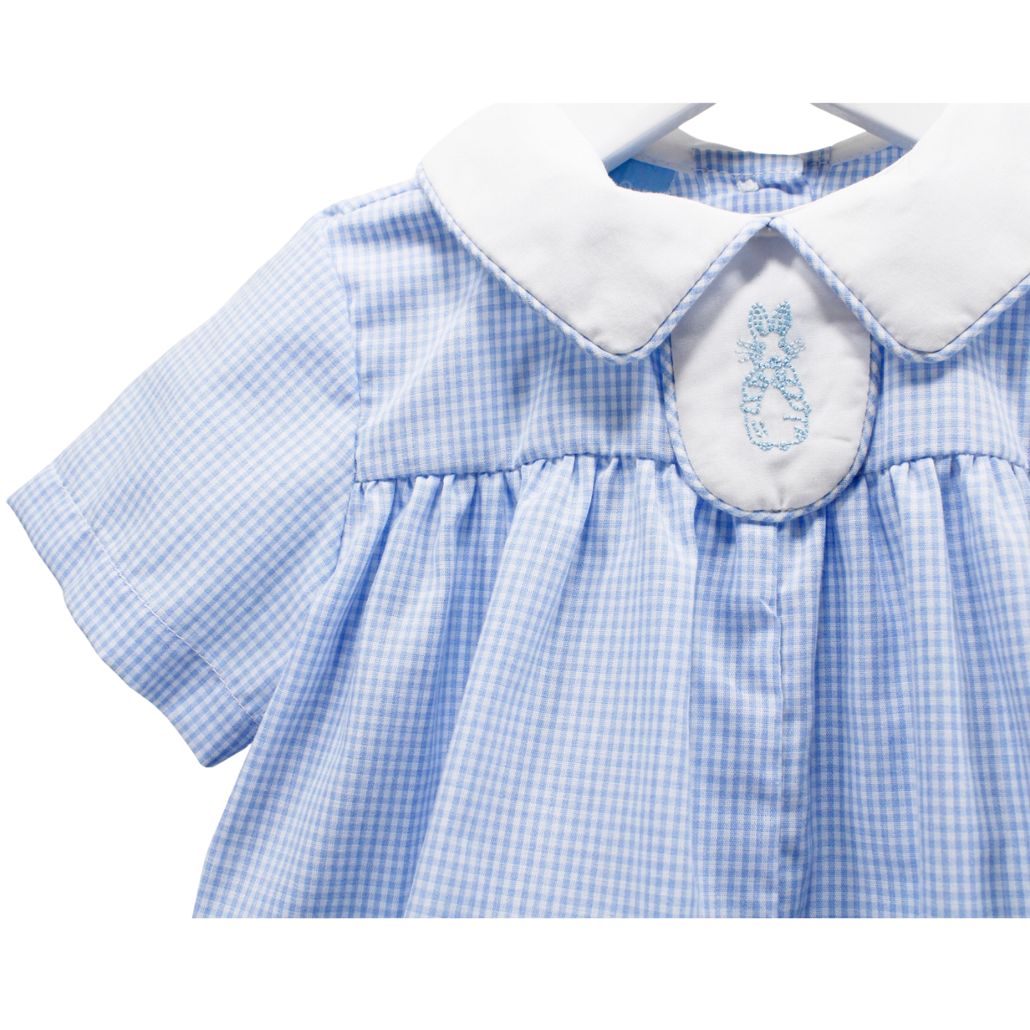 Luke Embroidered Bunny Romper - Blue