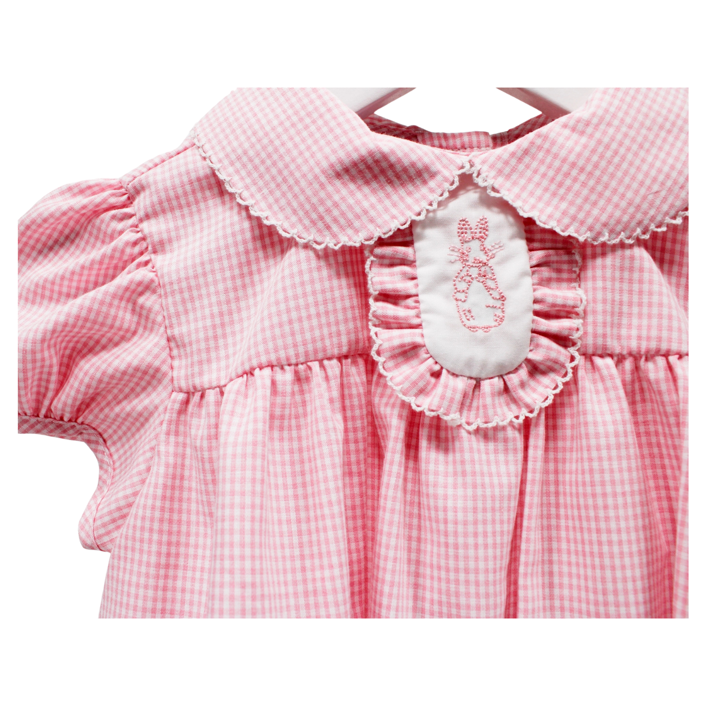 Josie Embroidered Bunny Bubble - Pink