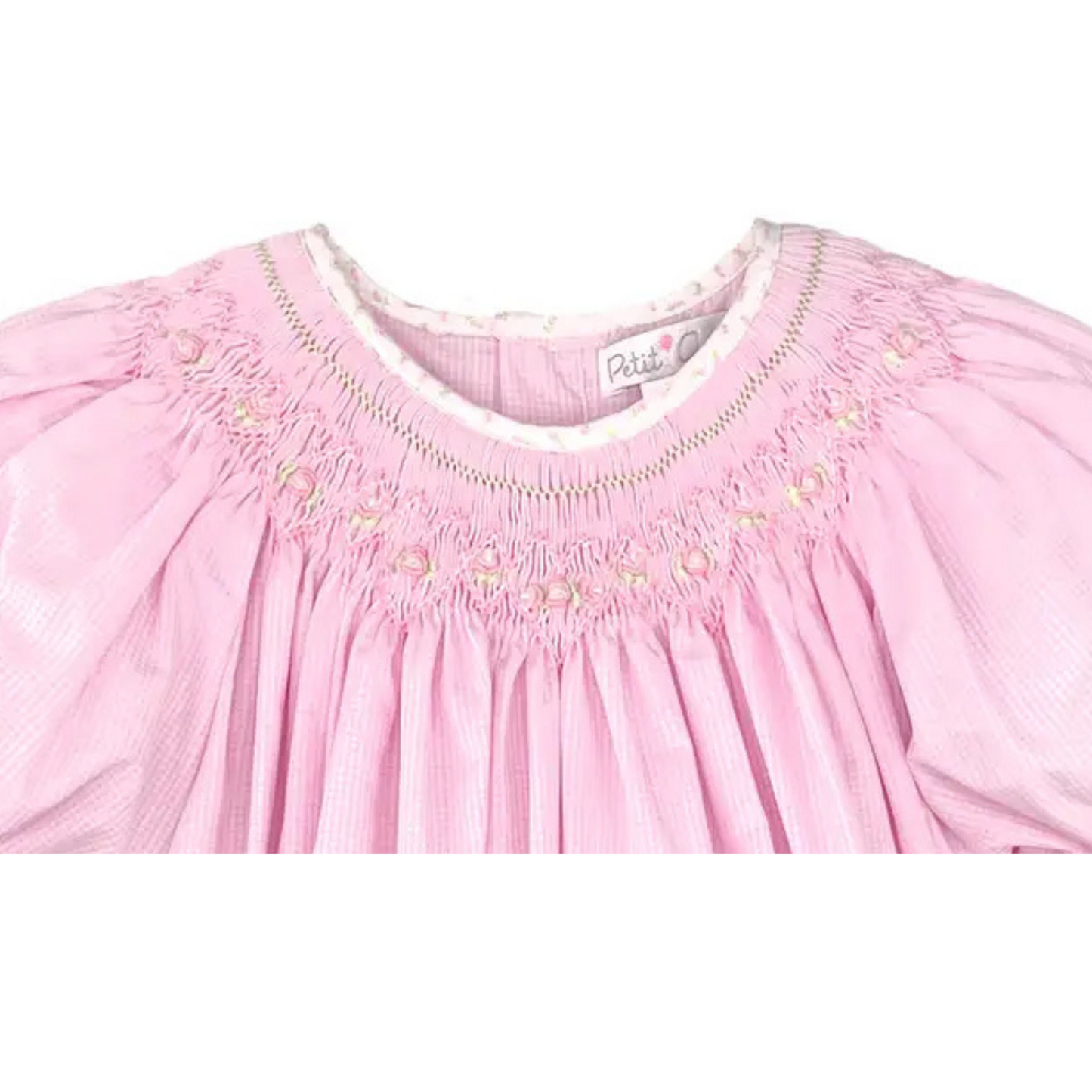Bishop Smocked Pink Check Dress
