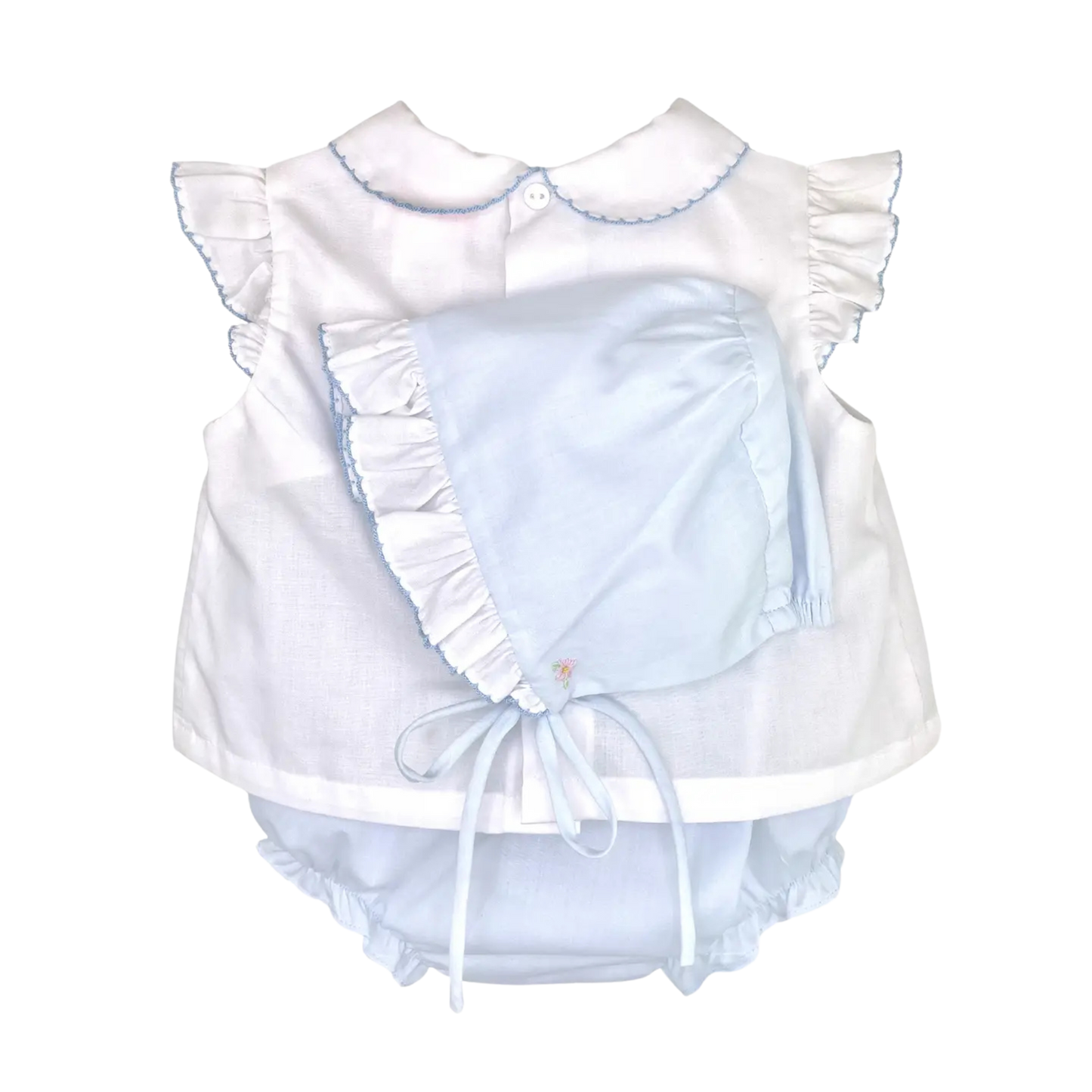 Mila Sailboat Shadow Stitched Diaper Set