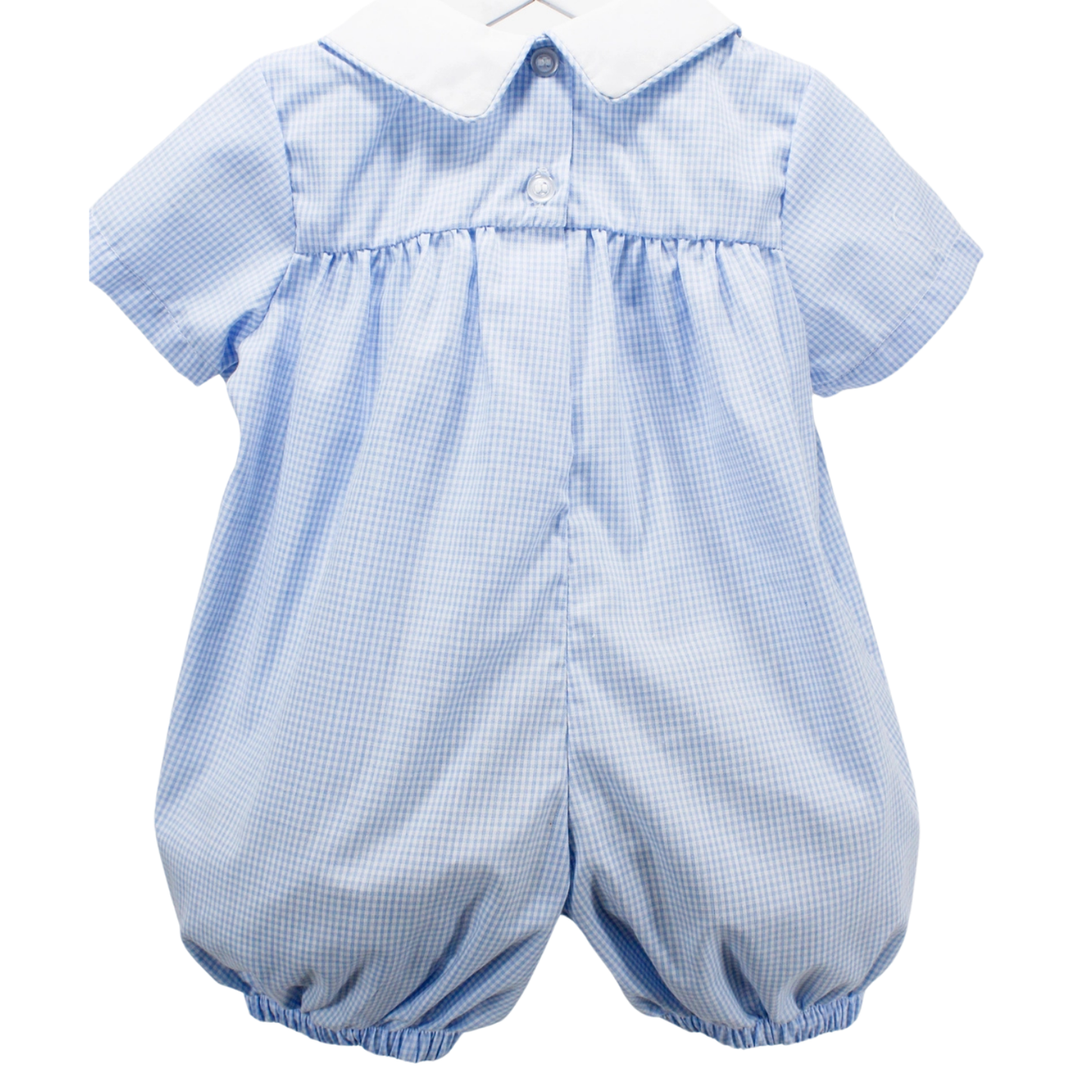 Luke Embroidered Bunny Romper - Blue