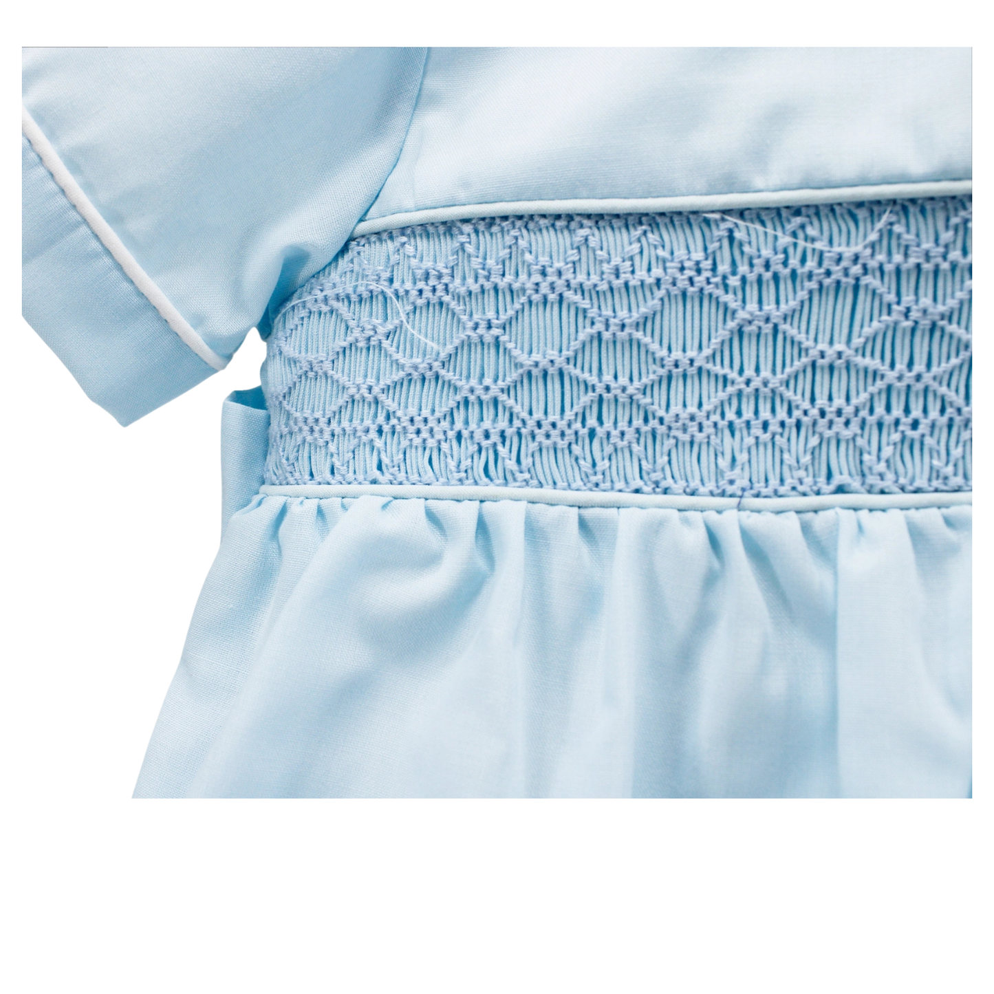 Hayes Light Blue Smocked Bubble