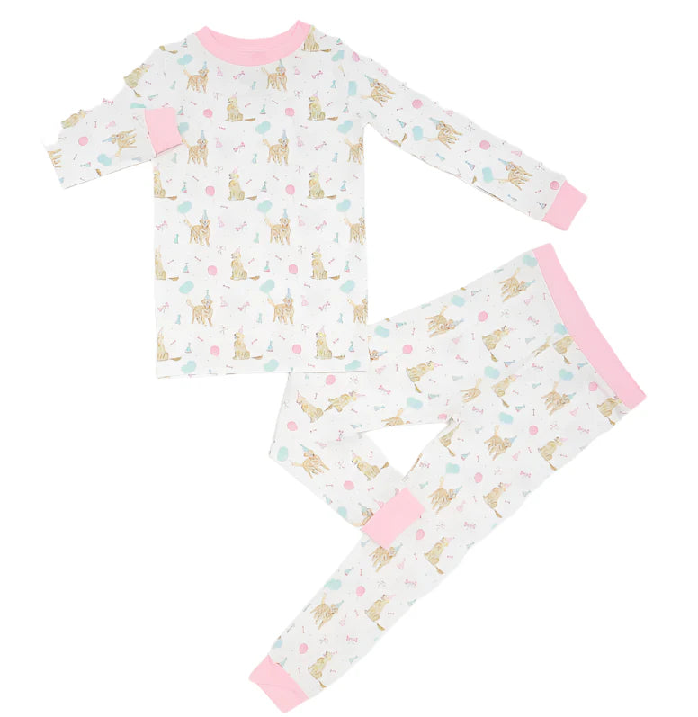 Pink Golden Days Two-Piece Pajama Pant Set