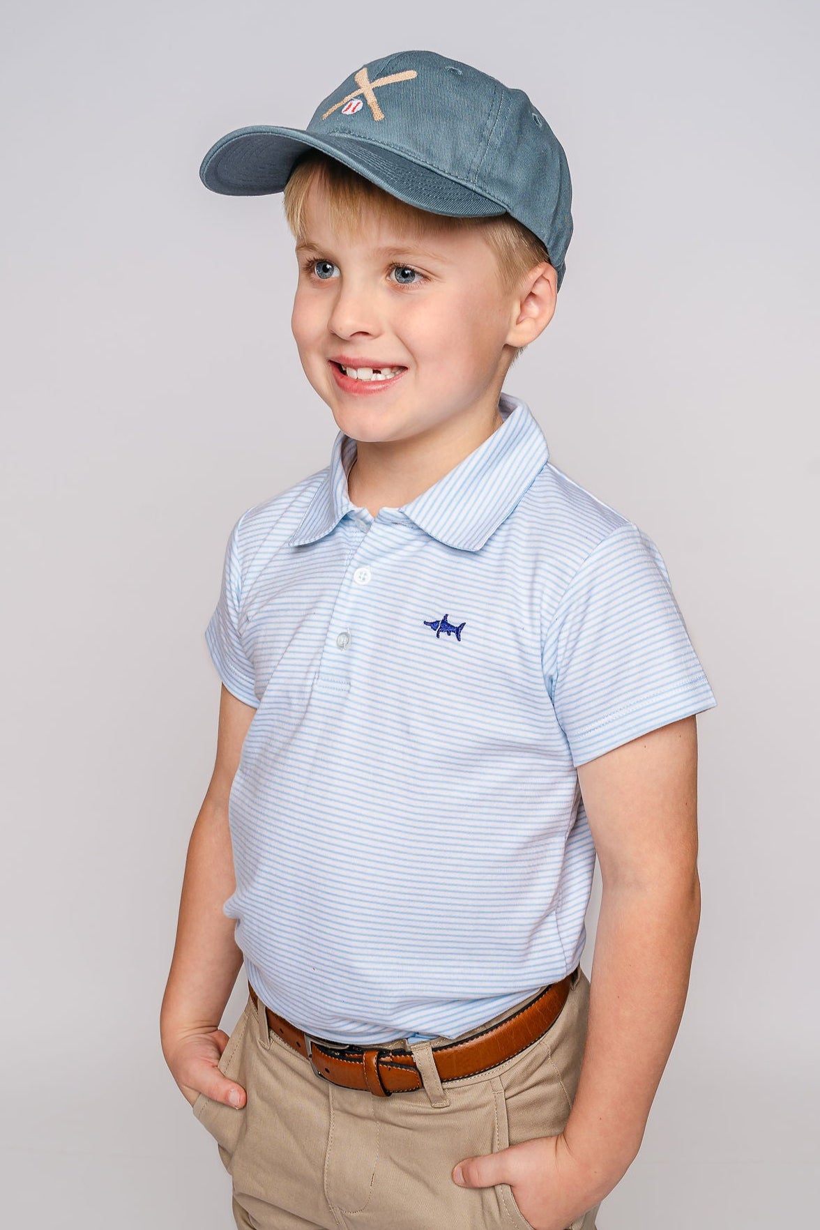 Bryson Blue Striped Polo - SBC
