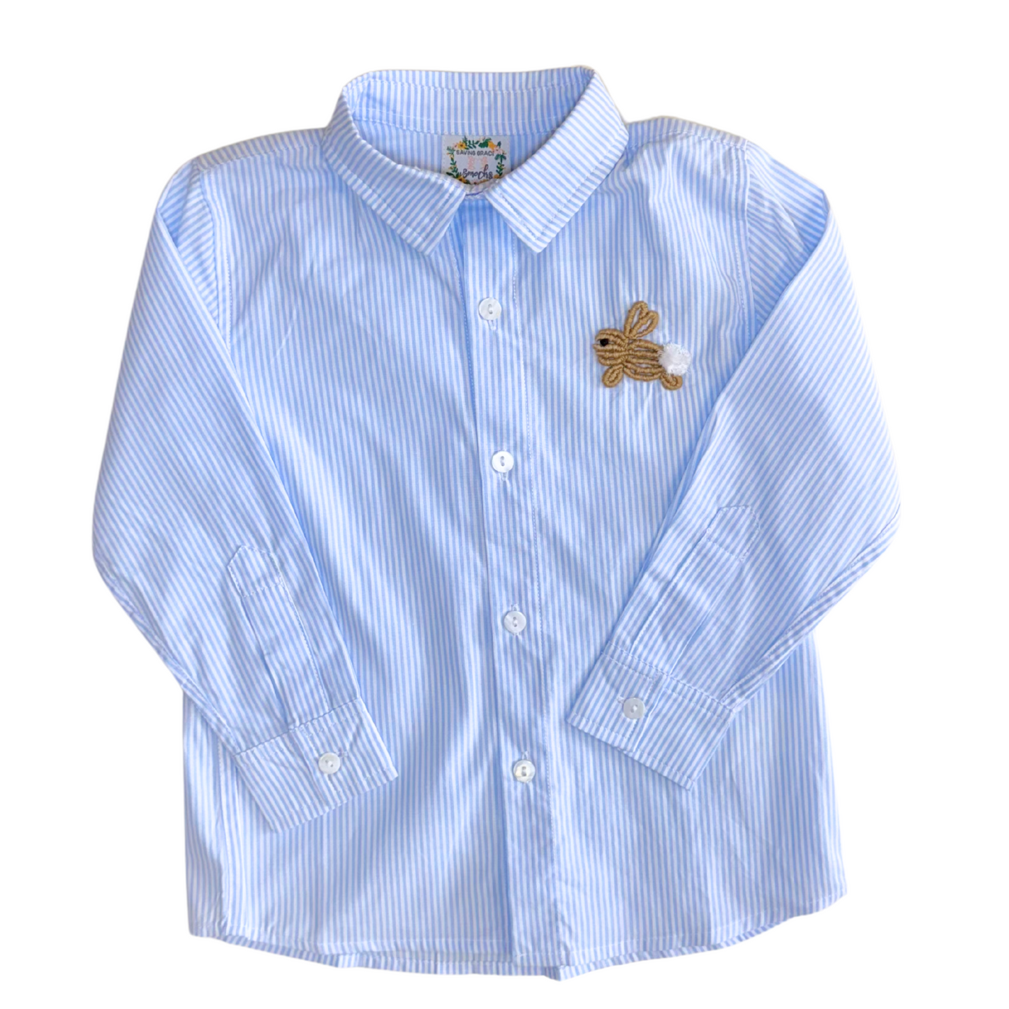 Bullion Stitch Bunny Button Down
