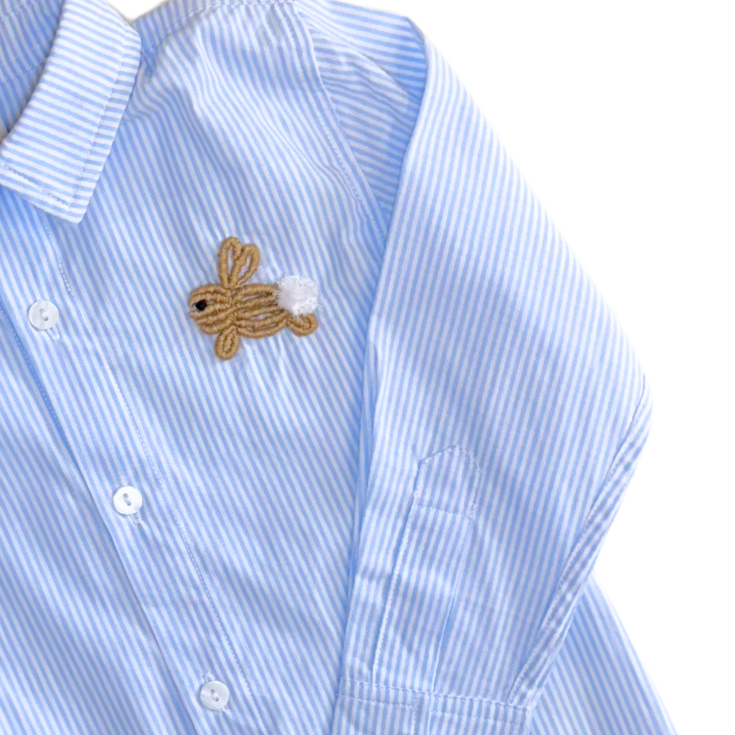 Bullion Stitch Bunny Button Down