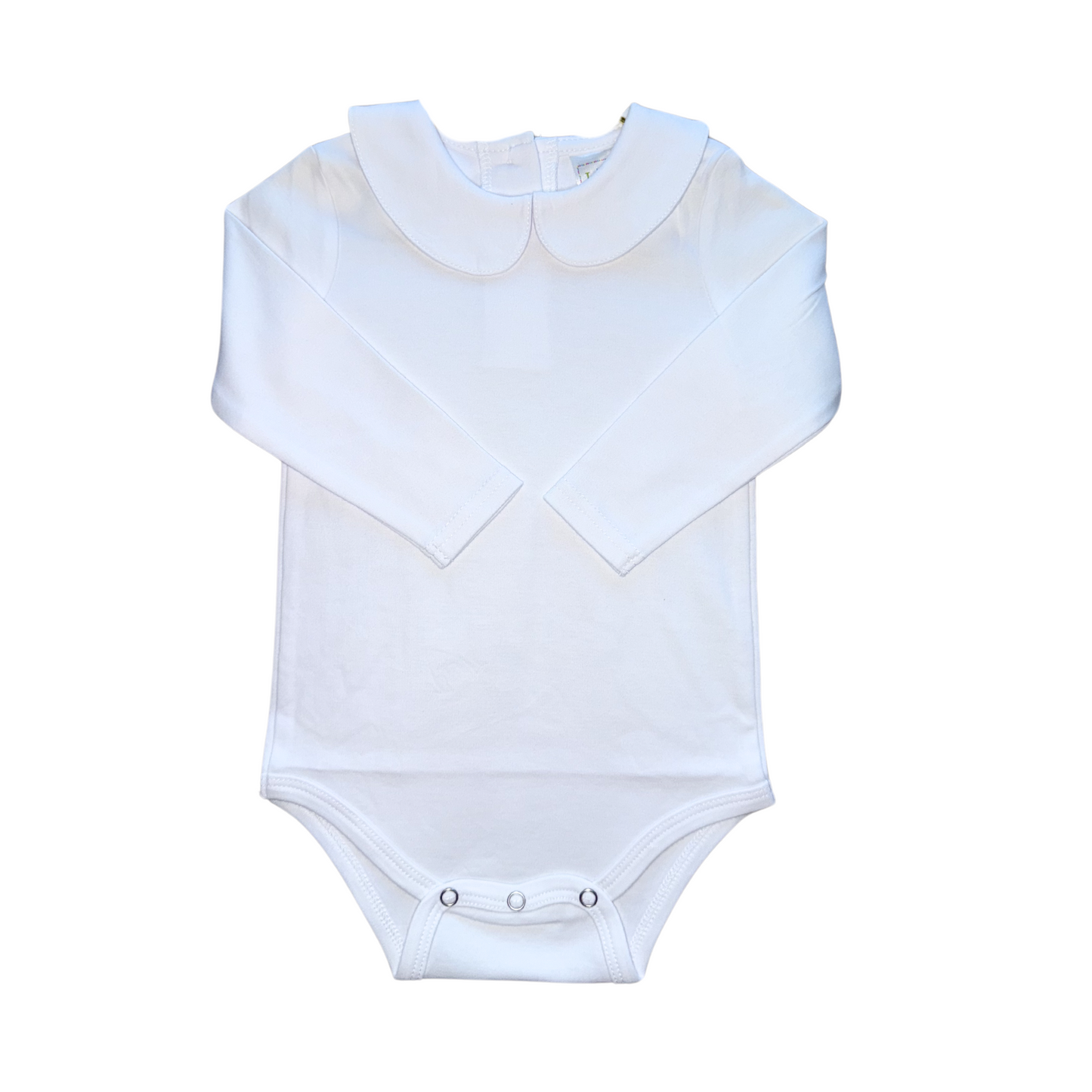 White Long Sleeve Peter Pan Collar Body Suit