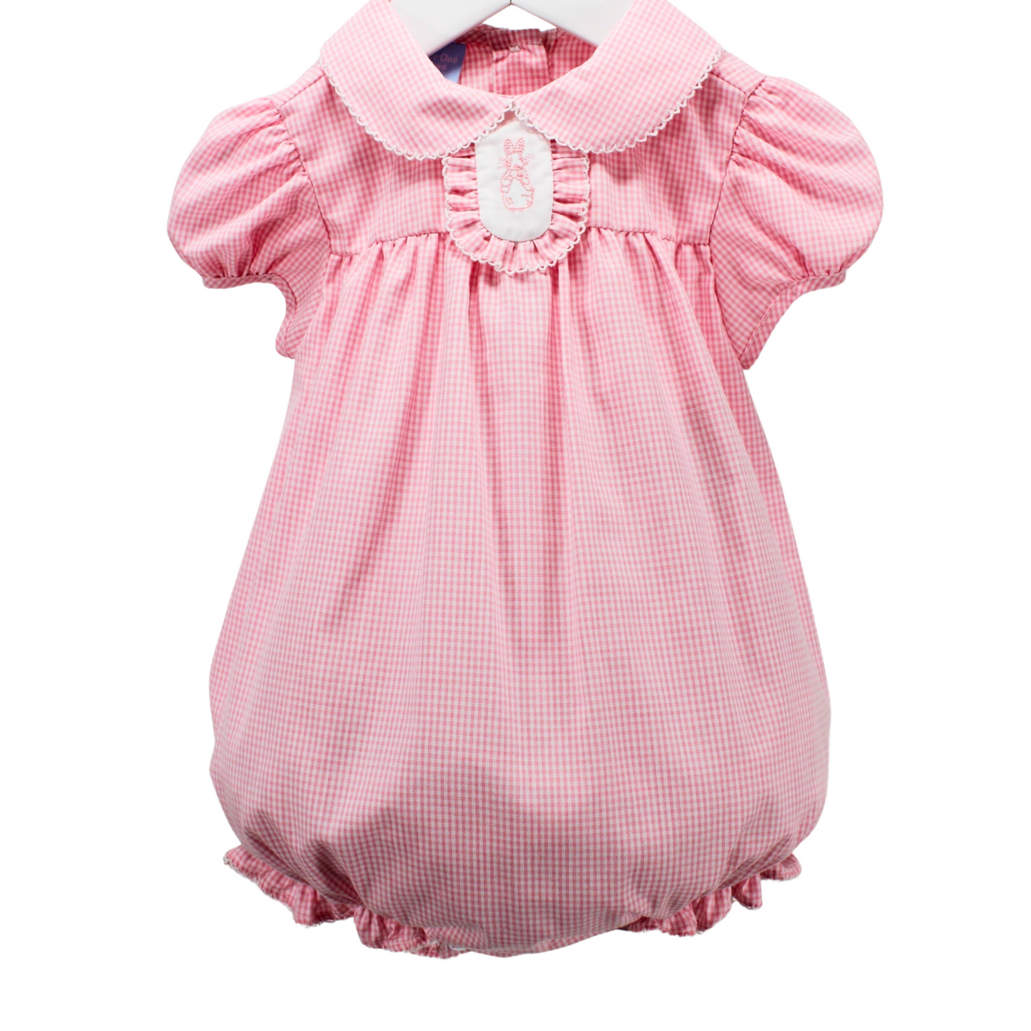 Josie Embroidered Bunny Bubble - Pink