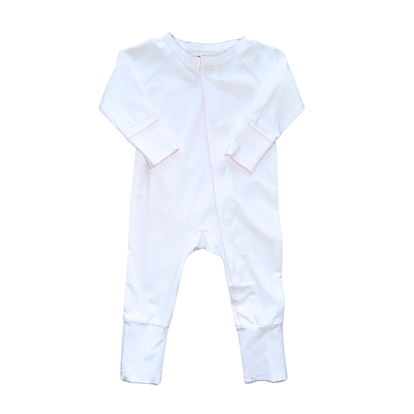 Logan Magnetic Closure Pink Trim Footie