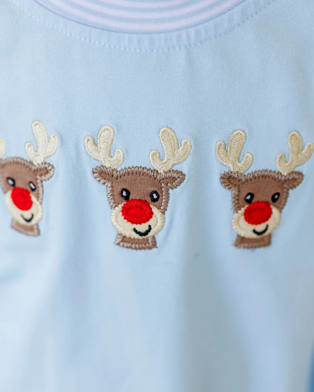 Run Run Rudolph Blue Pants Set