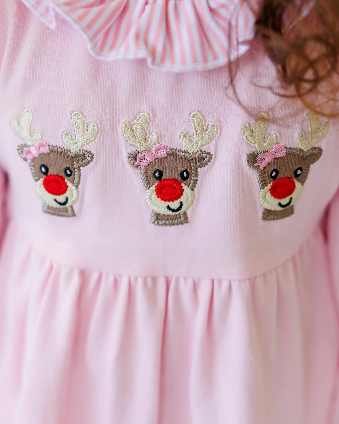 Run Run Rudolph Ruffle Pink Pants Set