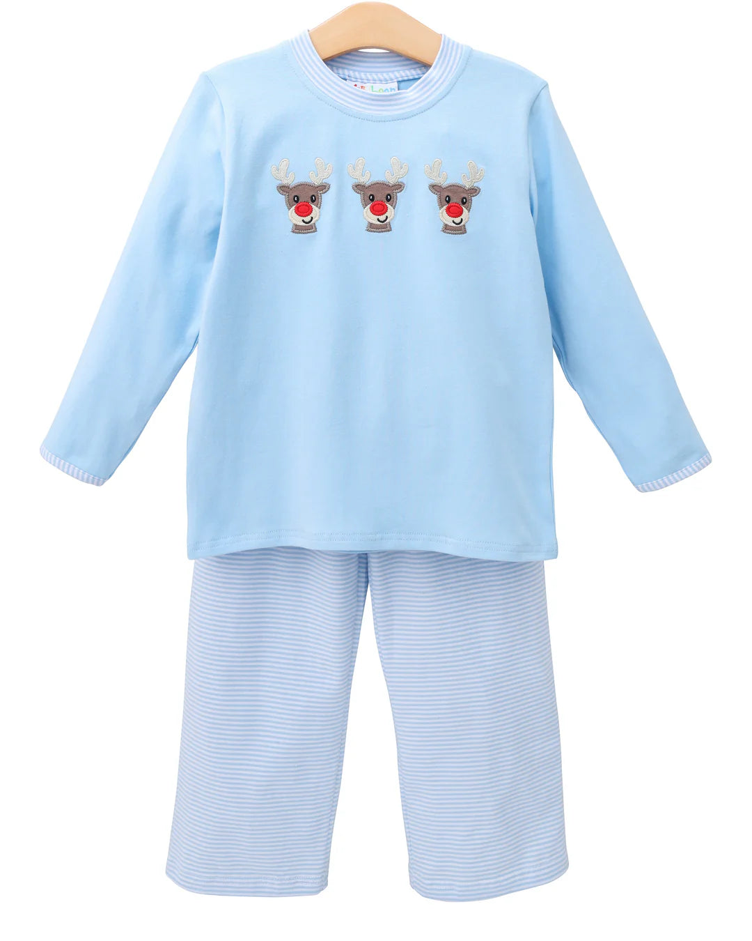 Run Run Rudolph Blue Pants Set