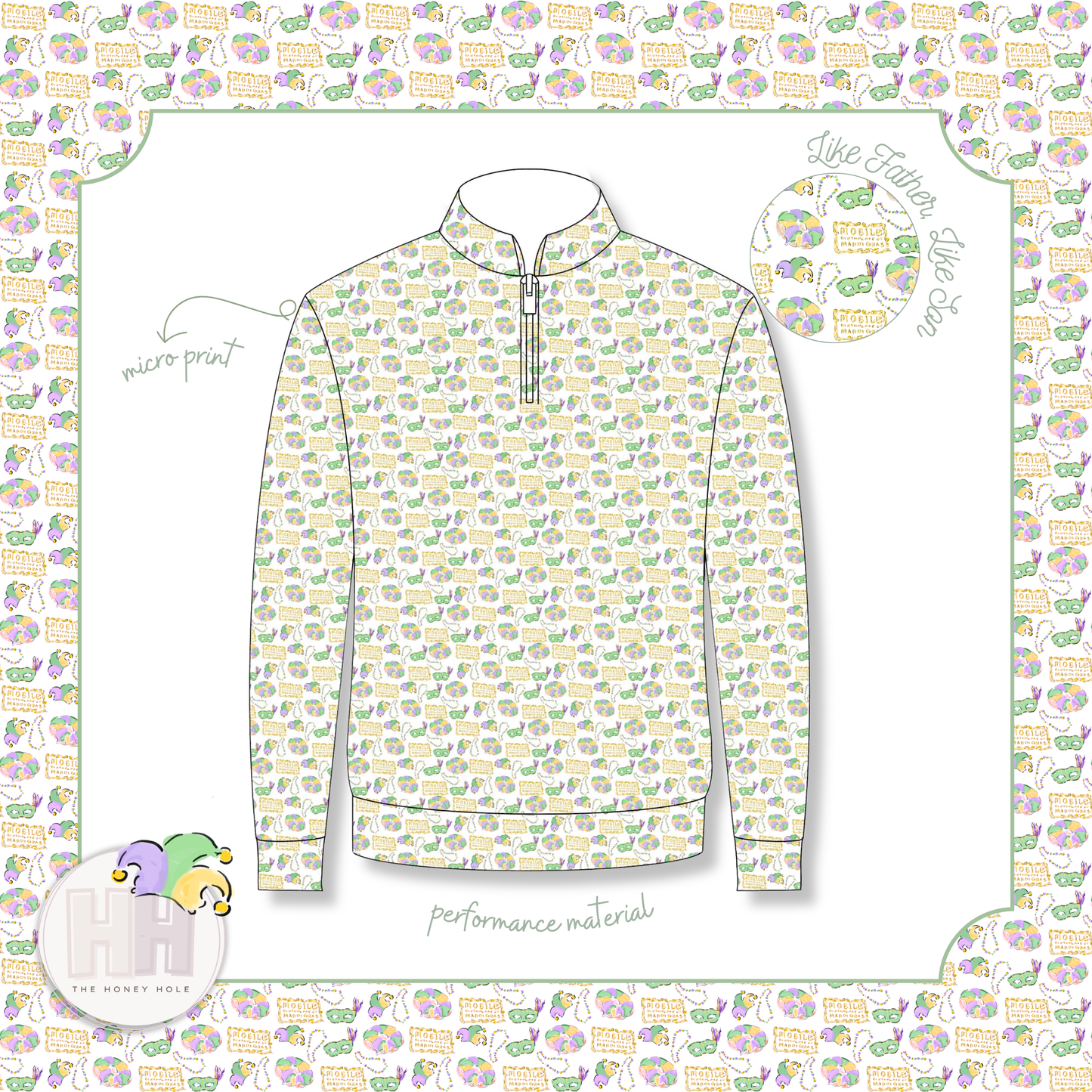 Honey on Dauphin - Performance Quarter Zip| Kids + Adults