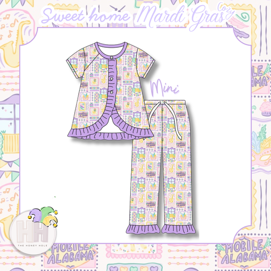 Sweet Home Mardi Gras - Girls PJ Set