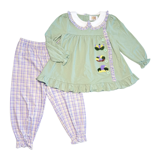 The Honey Krewe In Gingham - Girl Pant Set - ETA JAN