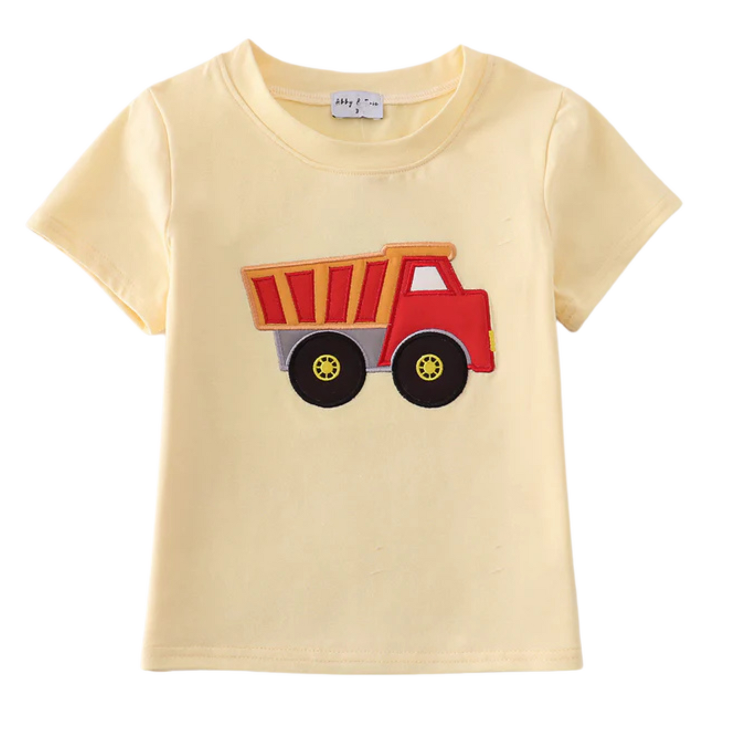 Liam Yellow Appliqué Truck Shirt