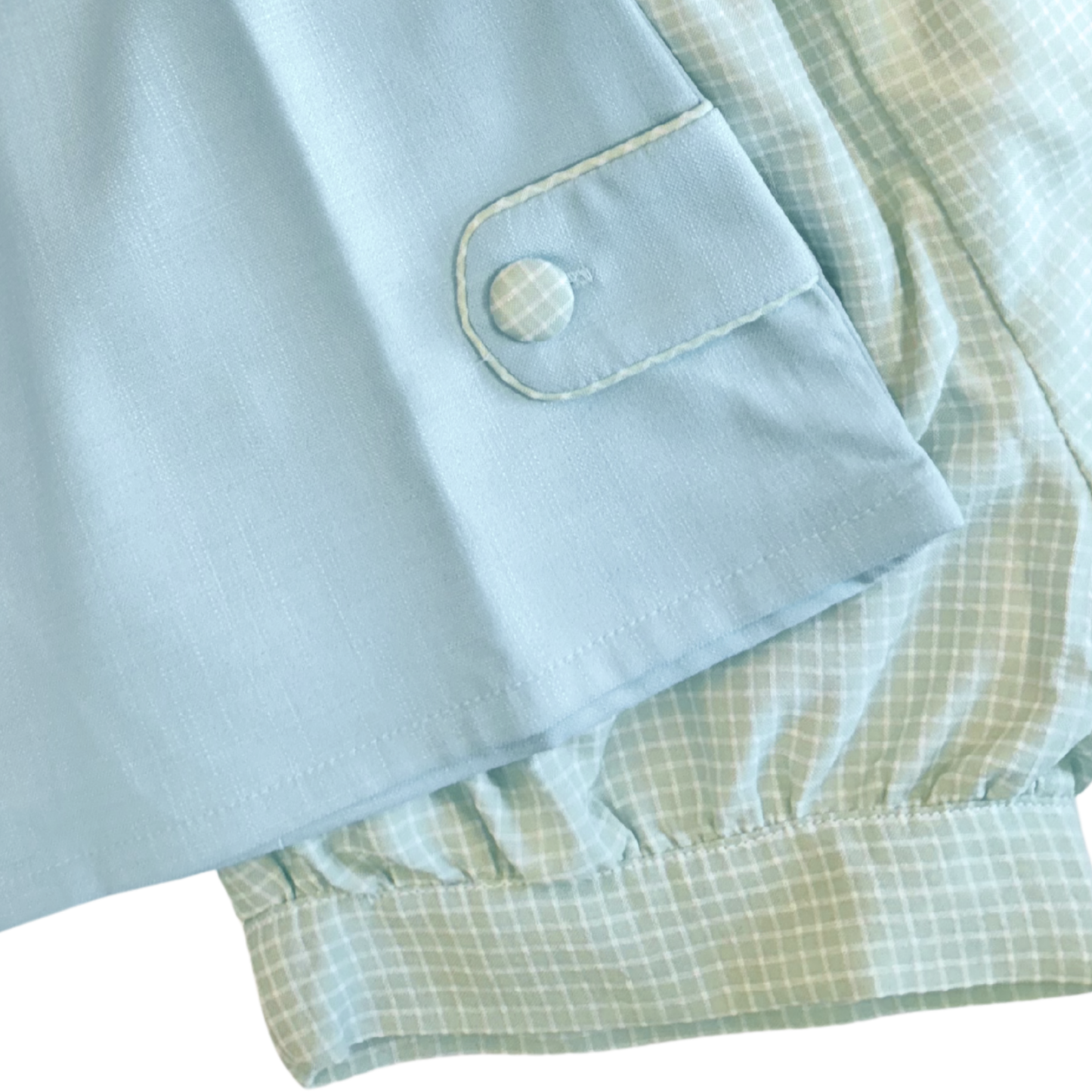 Chapel Blue Linen Boys Shortie Set