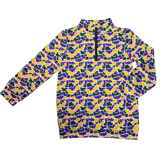 Mardi Gras Camo Quarter Zip - ETA JAN - ADULT & KID SIZES!